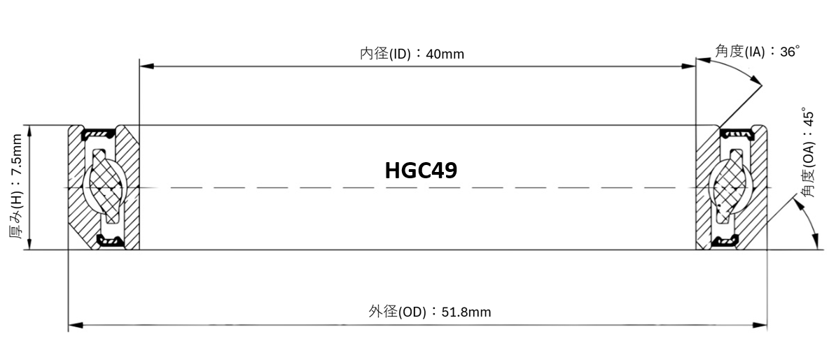 BLACKVIPER HGC49 ヘッドベアリング
